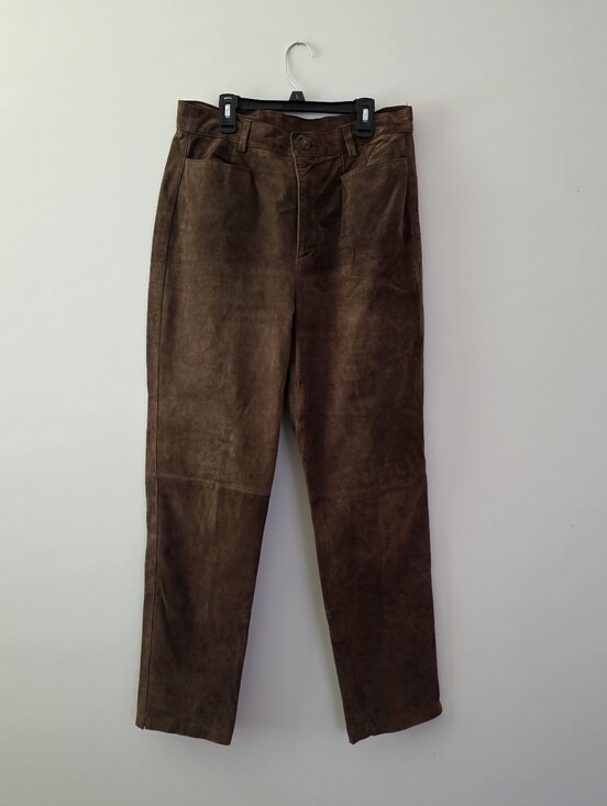 Sonoma Jean Co. Pants - Vintage Suede Leather Staight Leg Pants 90s Western Chic Womns 12 Sonoma Jean Co